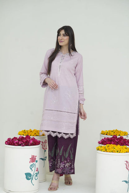 2 Piece Embroidered Lawn Cambric Suit | SS-2200-B