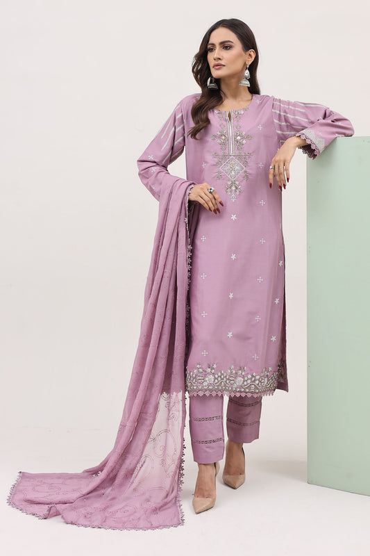 3 Piece Embroidered Lawn Cambric Suit | SS-2218-A