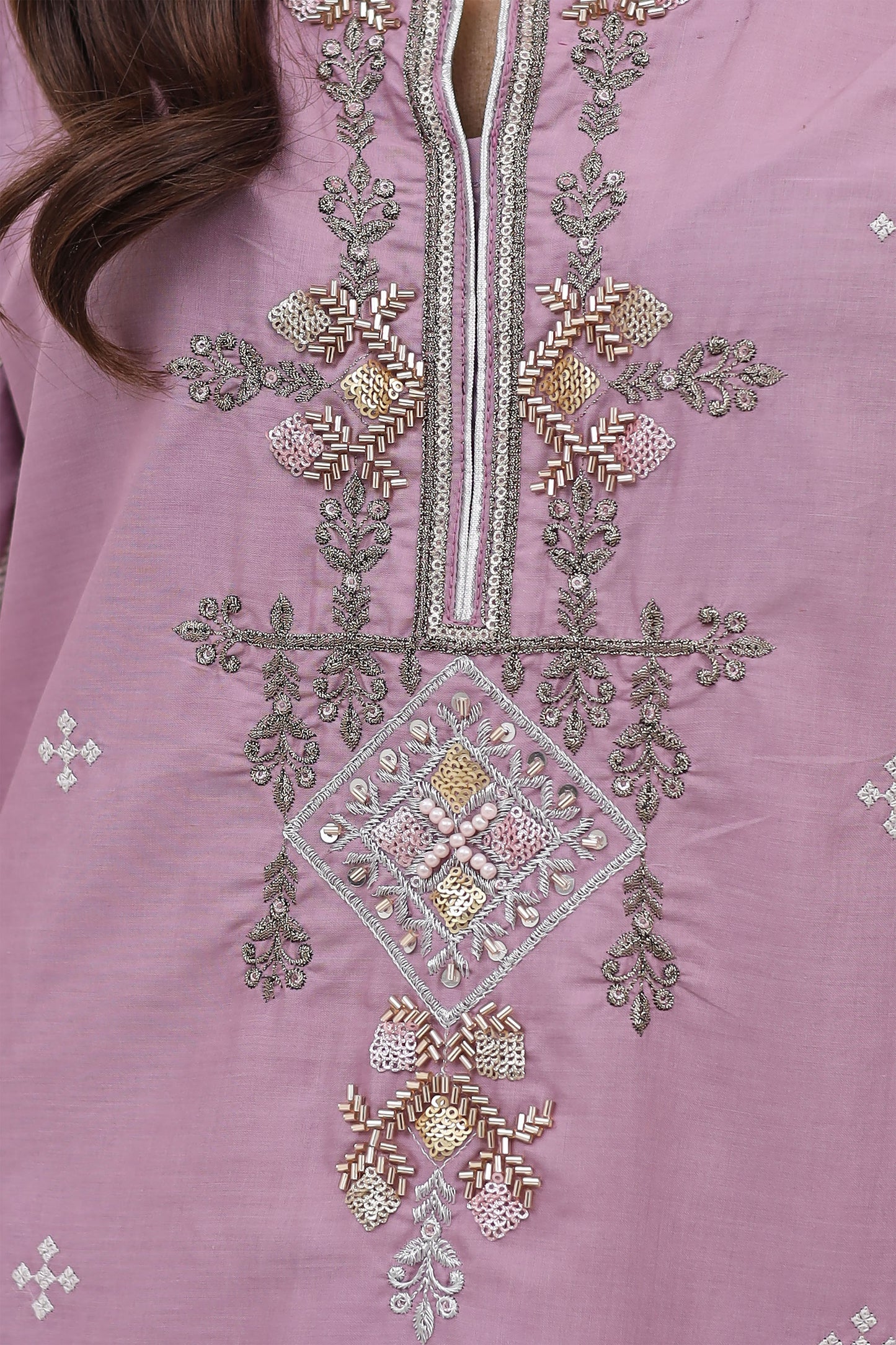 3 Piece Embroidered Lawn Cambric Suit | SS-2218-A